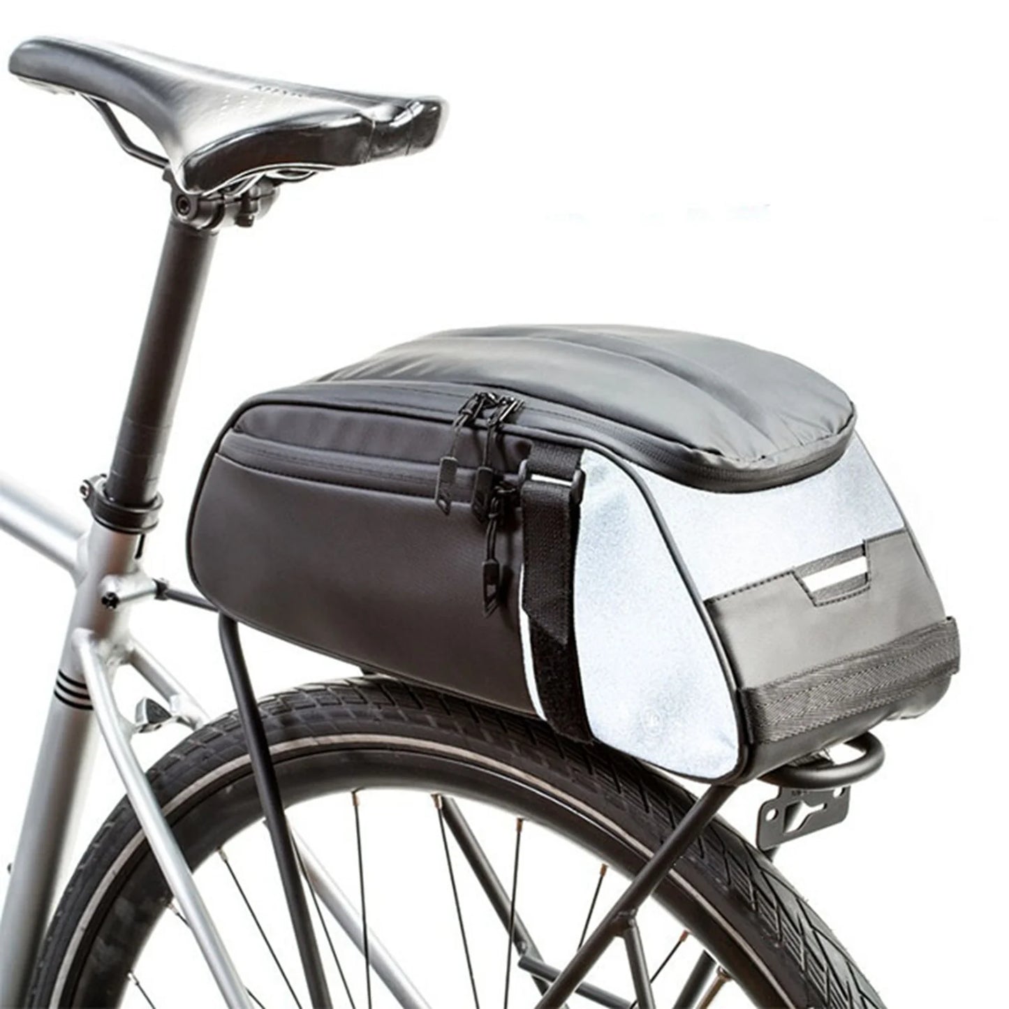 Bike Trunk Bag - Oxford Cloth 8L Capacity, PU Leather, Easy Install for Travel & Commute