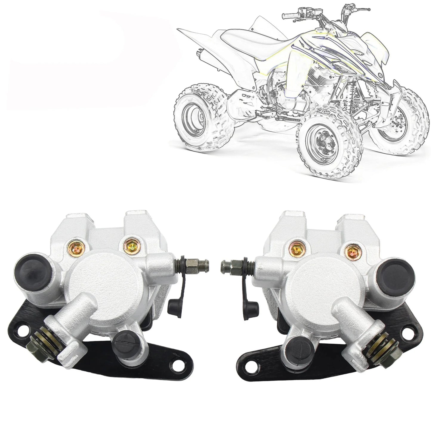 2Pcs Front Brake Caliper Set for Honda Sportrax 400EX 300EX 250EX ATV 1995-2008 | Heavy Duty Metal