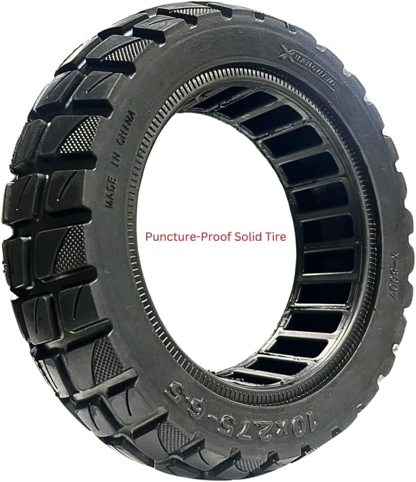 Size 10x2.75~70/65-6.5 Airless Solid Scooter Tire β Never Flat, Non-Puncture Tubeless Replacement for Max3, Evercross H5, Hover, and More