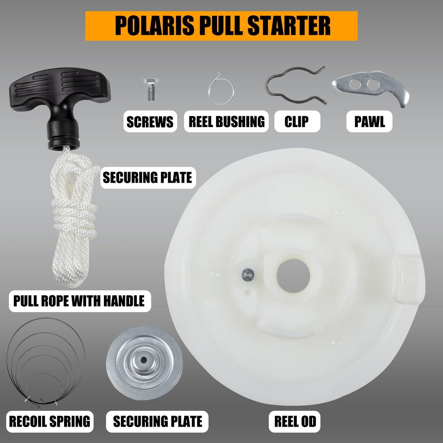 Recoil Pull Starter Assembly Kit for Polaris Sportsman & Ranger Models (OEM 3090085)