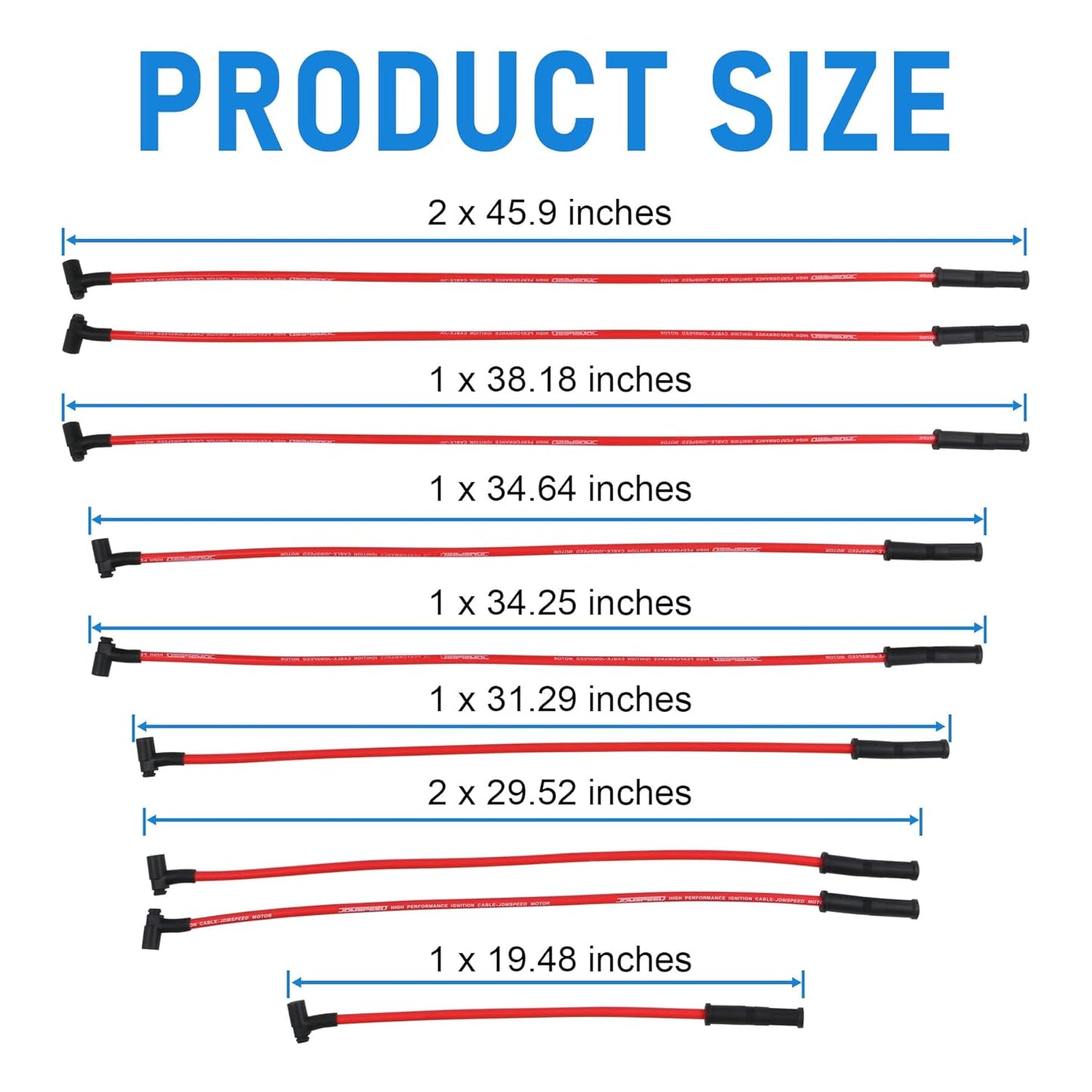 JDMSPEED New HEI Spark Plug Wires Set for SBC BBC 350 383 400 454 V8