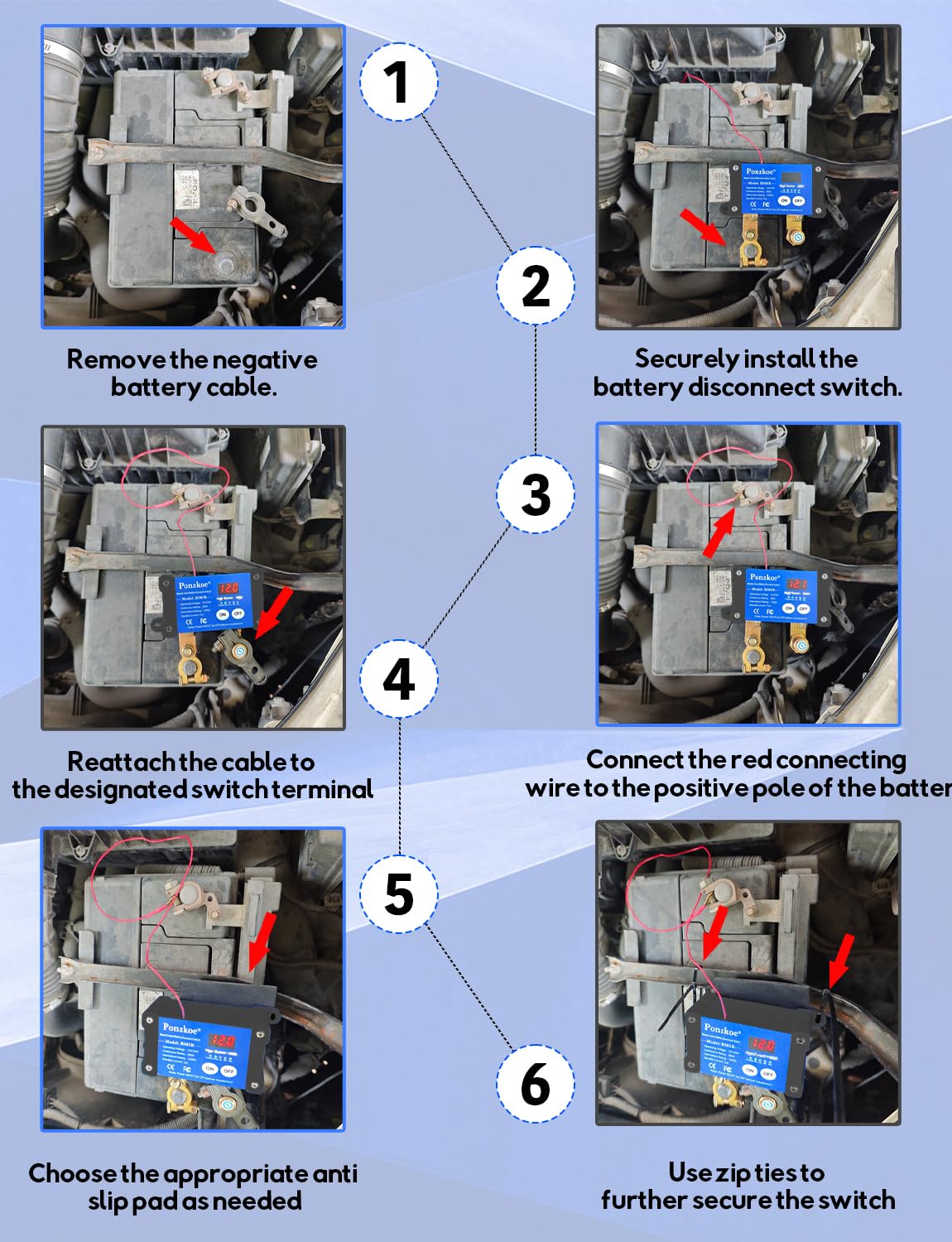 250A Smart Remote Battery Disconnect Switch - Quick Kill Switch for Cars, Marine, RVs, and More