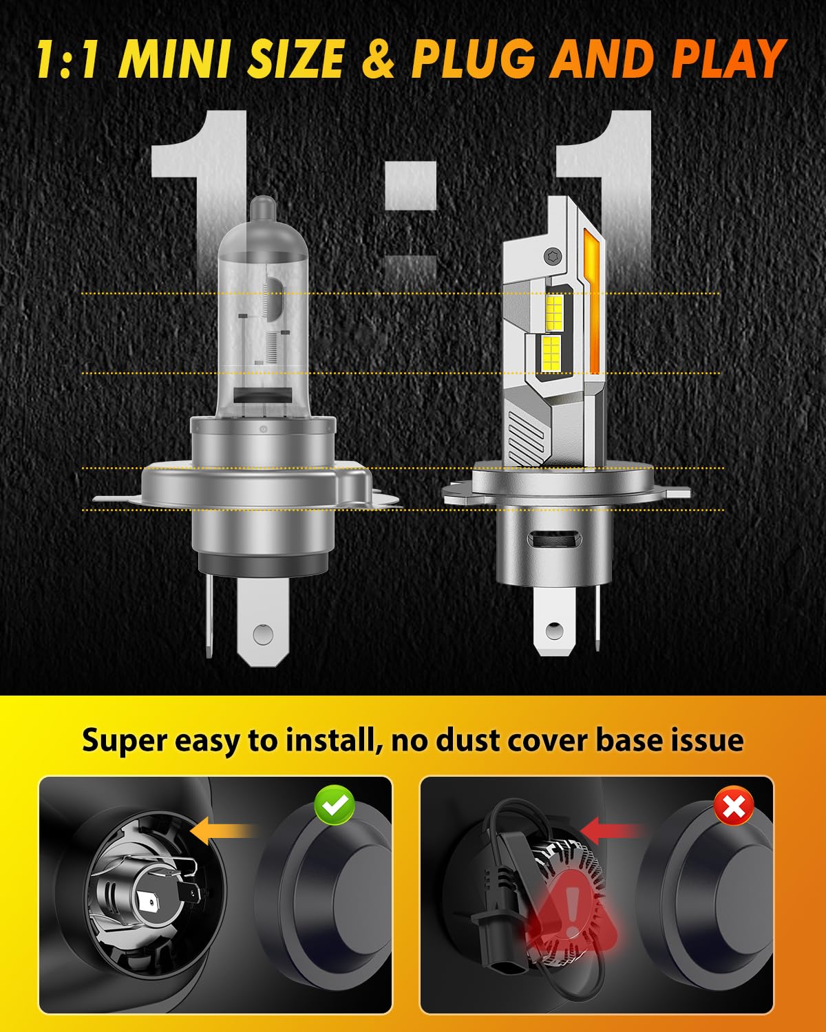 D1S Xenon HID Headlight Bulbs - 400% Enhanced Brightness, 6000K Cool White, Pack of 2