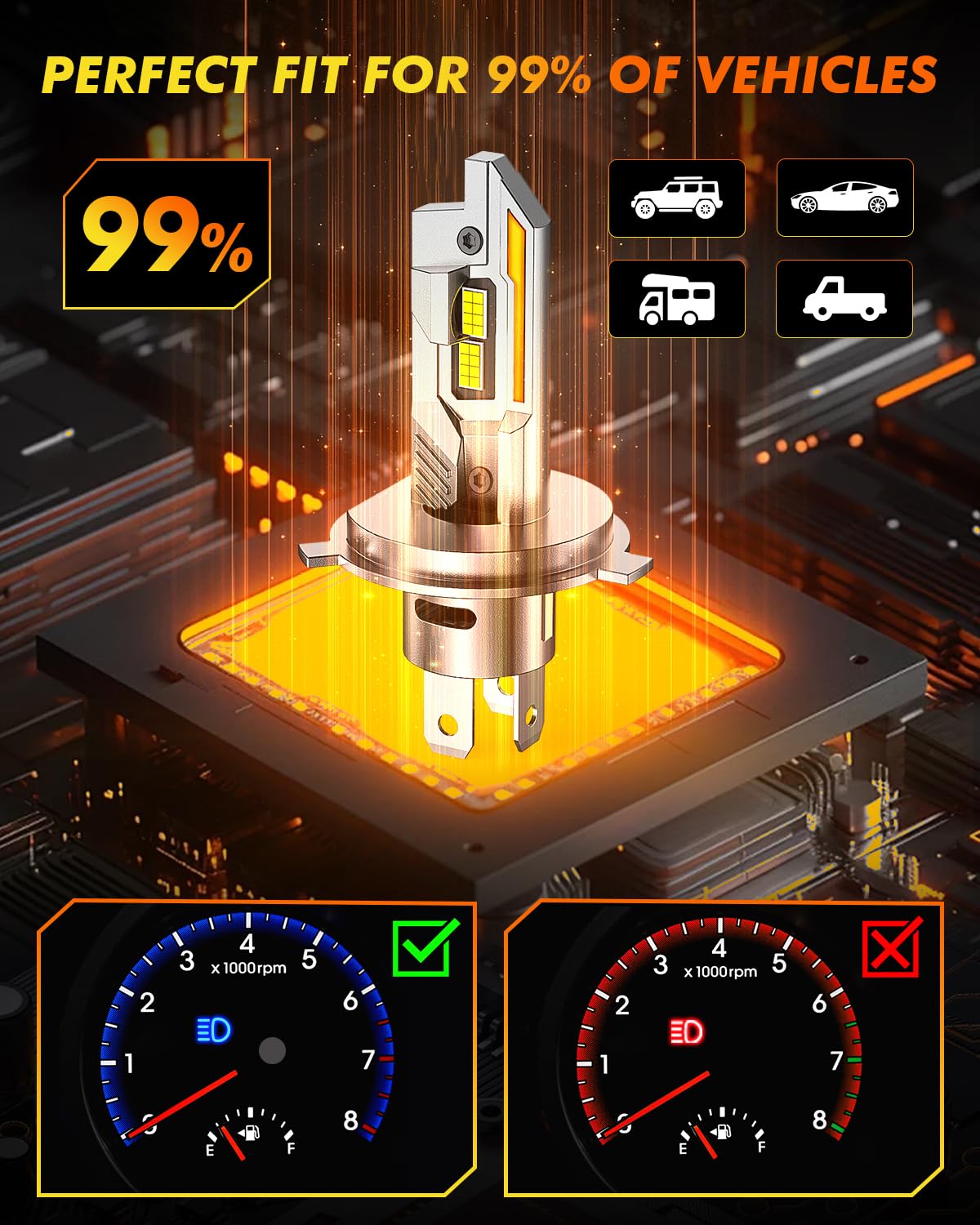 D1S Xenon HID Headlight Bulbs - 400% Enhanced Brightness, 6000K Cool White, Pack of 2