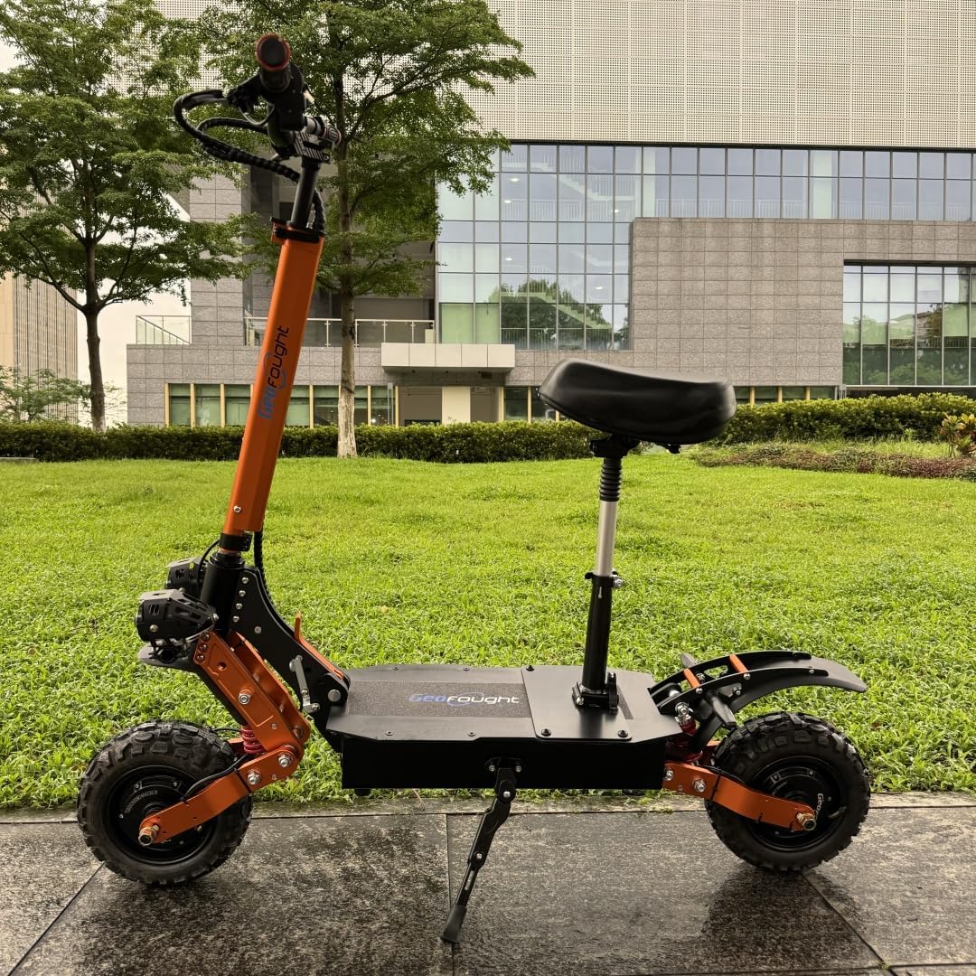 M11 60V 6000W Dual Motor Off-Road Electric Scooter with Seat β 50 MPH, Long Range, Foldable