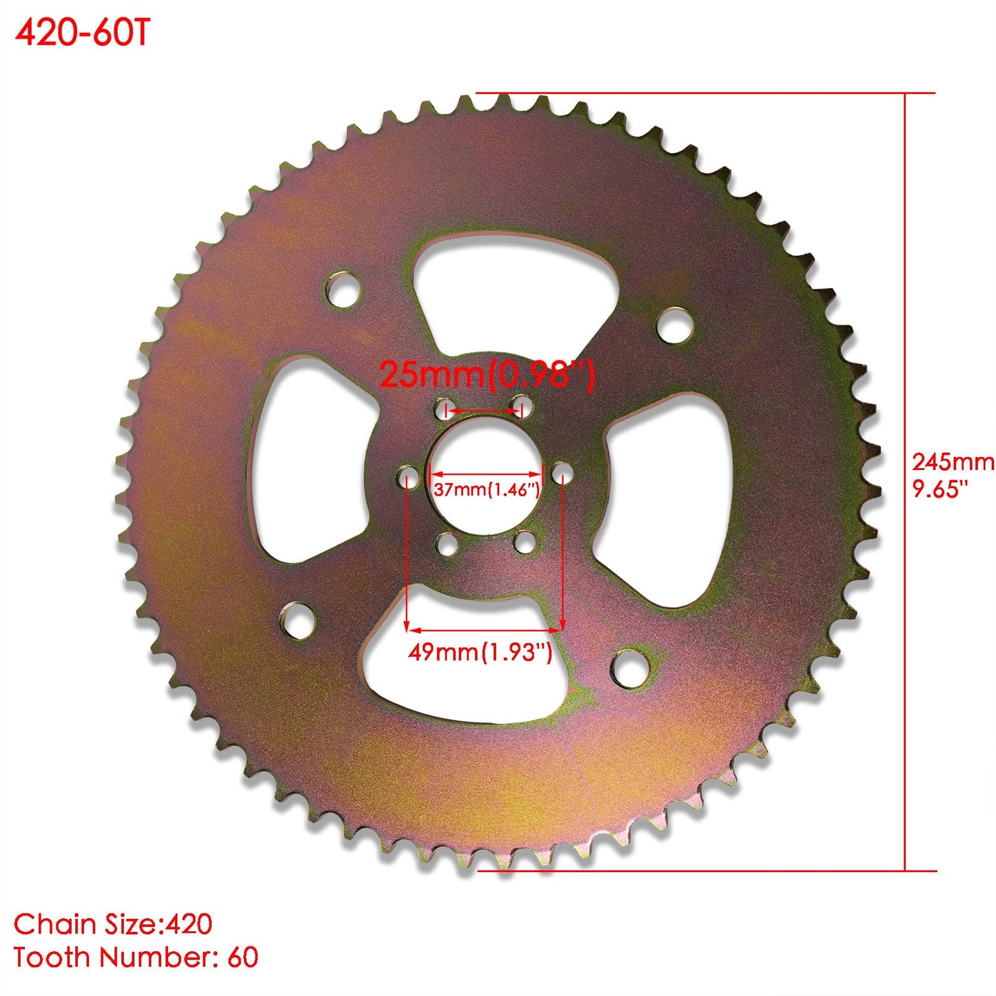 JMCHstore 60T High Torque Rear Chain Sprocket for Mini Bikes