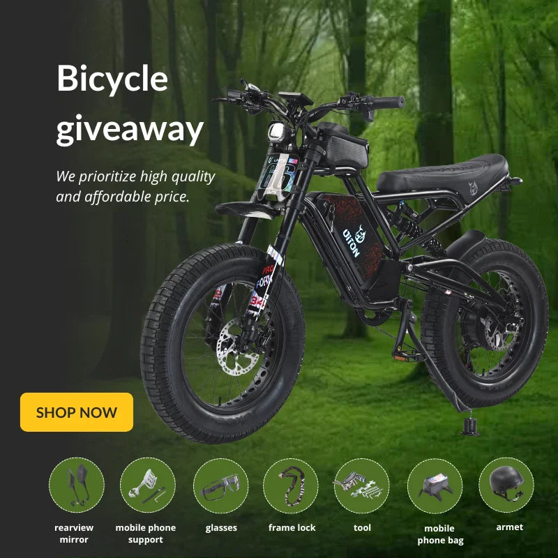 52V 500W Fat Tire Electric Bike – 25Ah Long-Range Off-Road E-Bike with Dual Suspension & 20x4” All-Terrain Tires