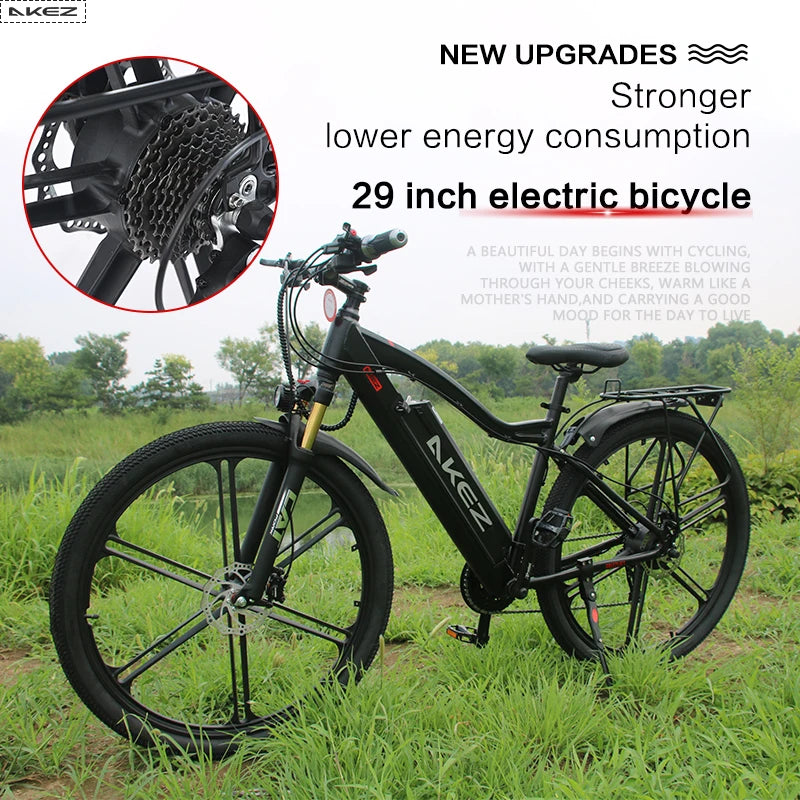 AKEZ 29 48V 500W Electric Bike – 20” Aluminum Alloy Frame, Long Range E-Bike for Adults