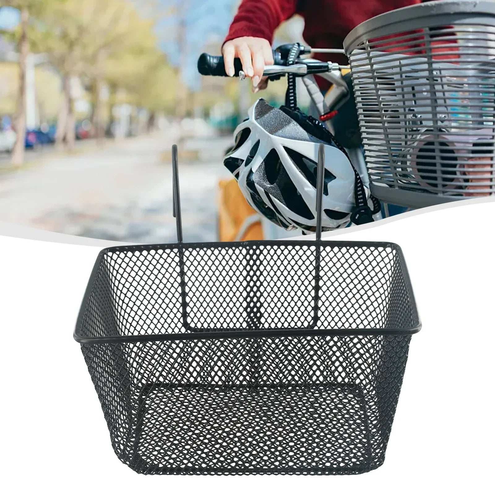 E-bike Metal Mesh Bike Basket for Front Handlebar