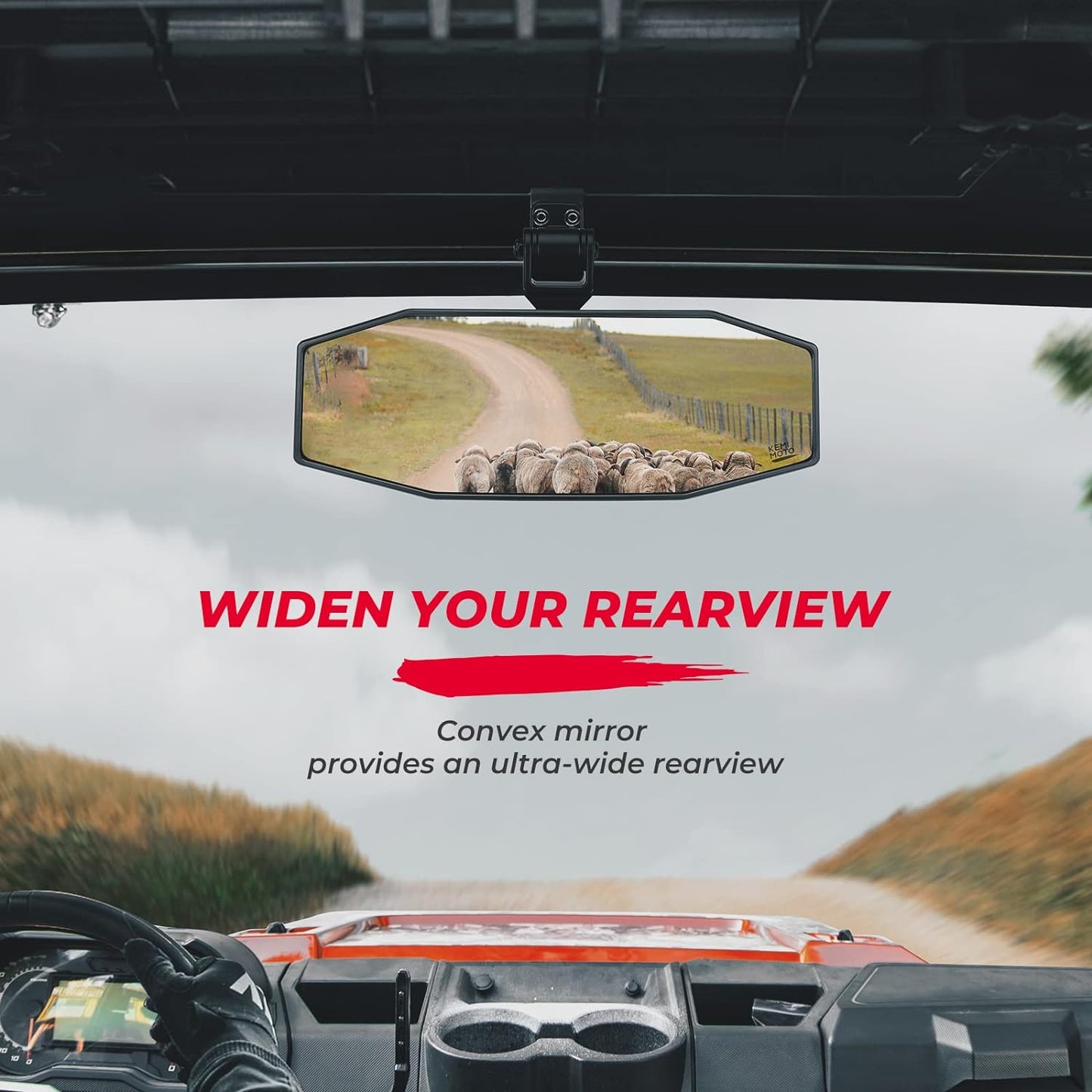 KEMIMOTO Tool-Free Adjustable Rear View Mirror for Polaris Ranger 1000 XP 900 500 570