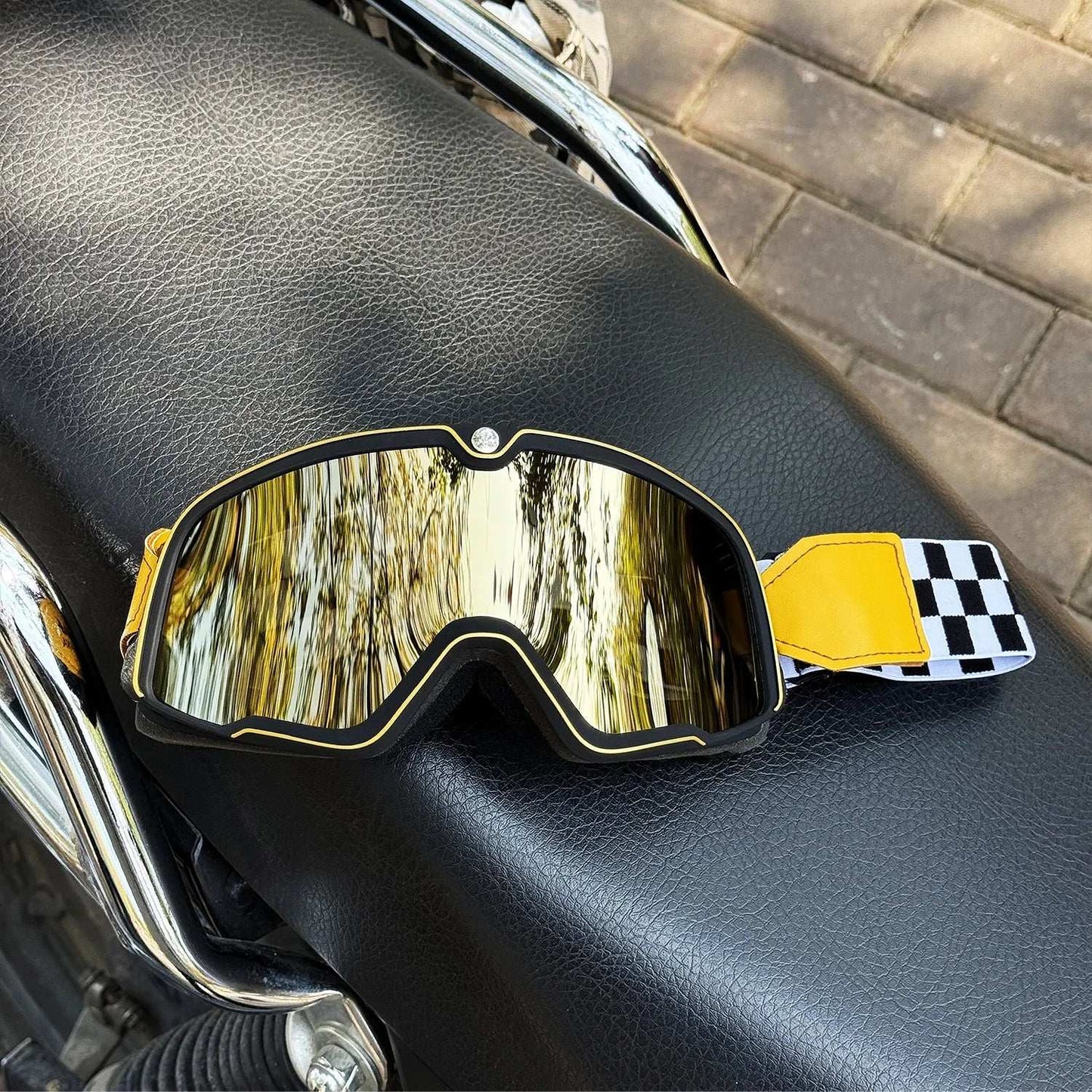 Motorcycle Glasses Windproof Motorcycle Helmet Glasses Sunglasses Retro Universal Leather Retro Motorcycle Accessories