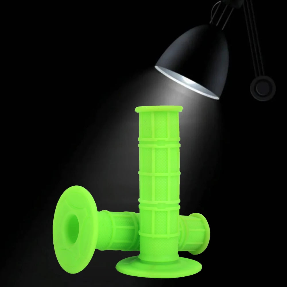 Full Waffle Grips Handlebar Handle Bar Rubber Grips For MX Motocross Jet Ski PWC Off Road ATV ATC Moped Dirt Pit Bike light green