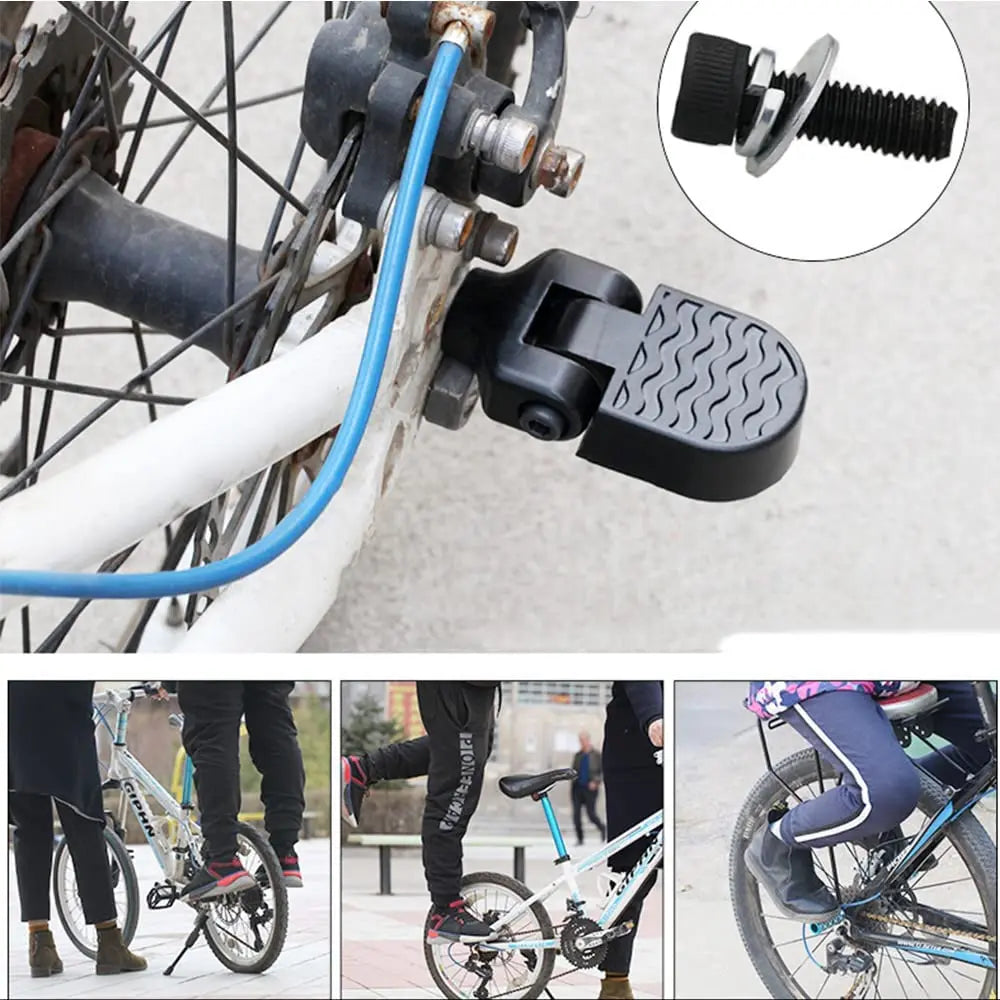 1 Pair Mini Bicycle Rear Pedals Aluminium Alloy Folding Foot Rest Bike Pegs Non-Slip Foot Pedal Rear Pedal Quick Release Pedals