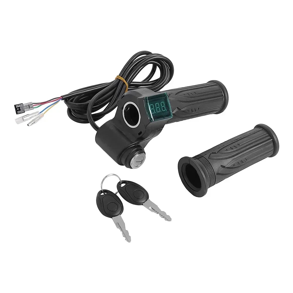 24/36/48/60V LED Digital Meter for Electric Bike Scooter Throttle Grip Handlebar With Power Switch LED Display Repair Part