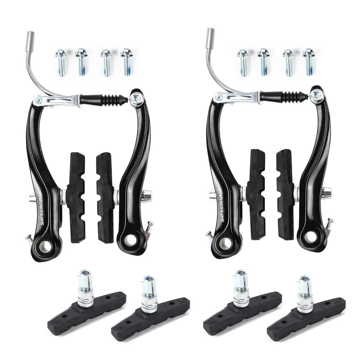 BUCKLOS Bike V Brakes Set with Levers Front Rear Bicycle Caliper Brake Lever MTB Road Cycling V-Brake Set