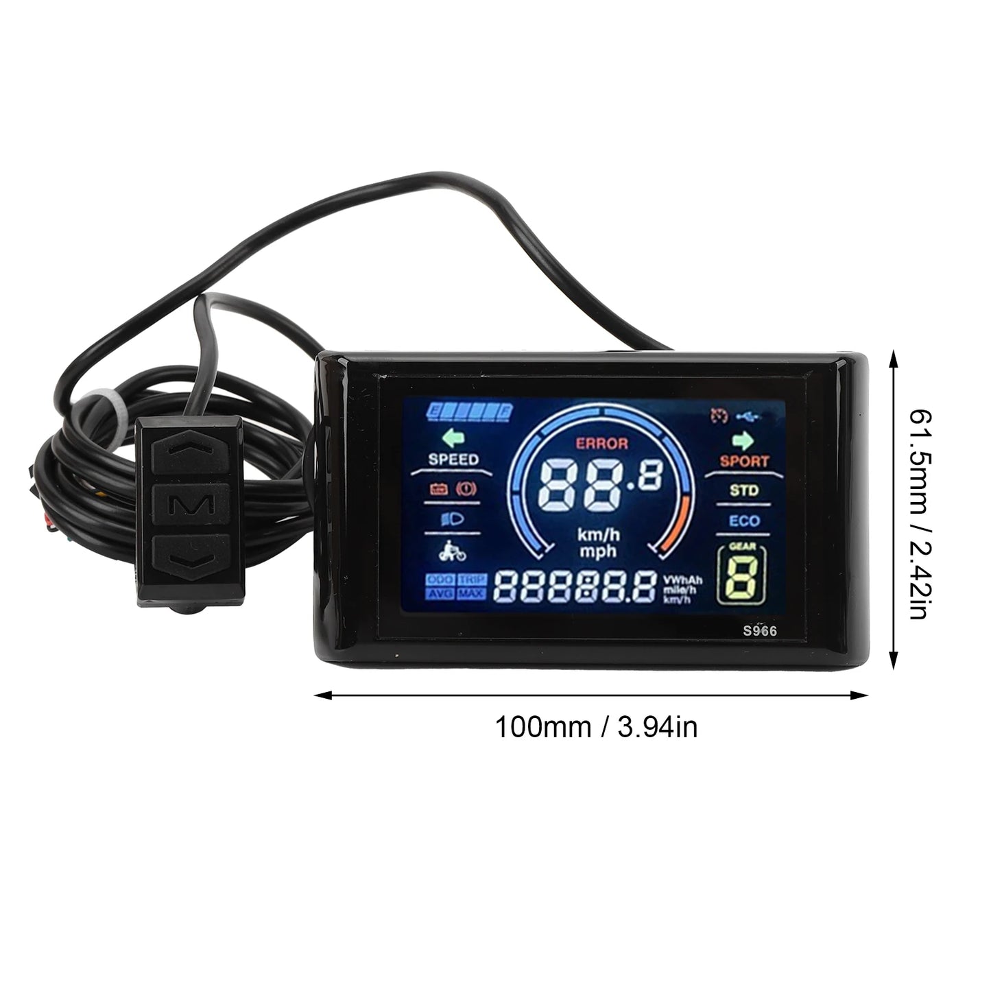 80A 60V 72V 2000W 3000W 5000W Brushless Motor Controller Kit with S966 LCD Display WaterProof Plug 20X Speed Adjustment Throttle