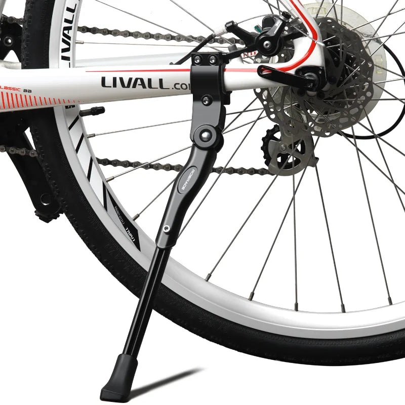 RIDERACE Bicycle Kickstand Adjustable Aluminum Alloy MTB Mountain Bike Stay Side Rear Parking Rack Road Cycling Kick Stand