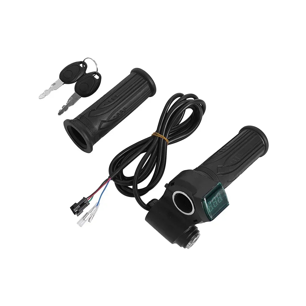 24/36/48/60V LED Digital Meter for Electric Bike Scooter Throttle Grip Handlebar With Power Switch LED Display Repair Part