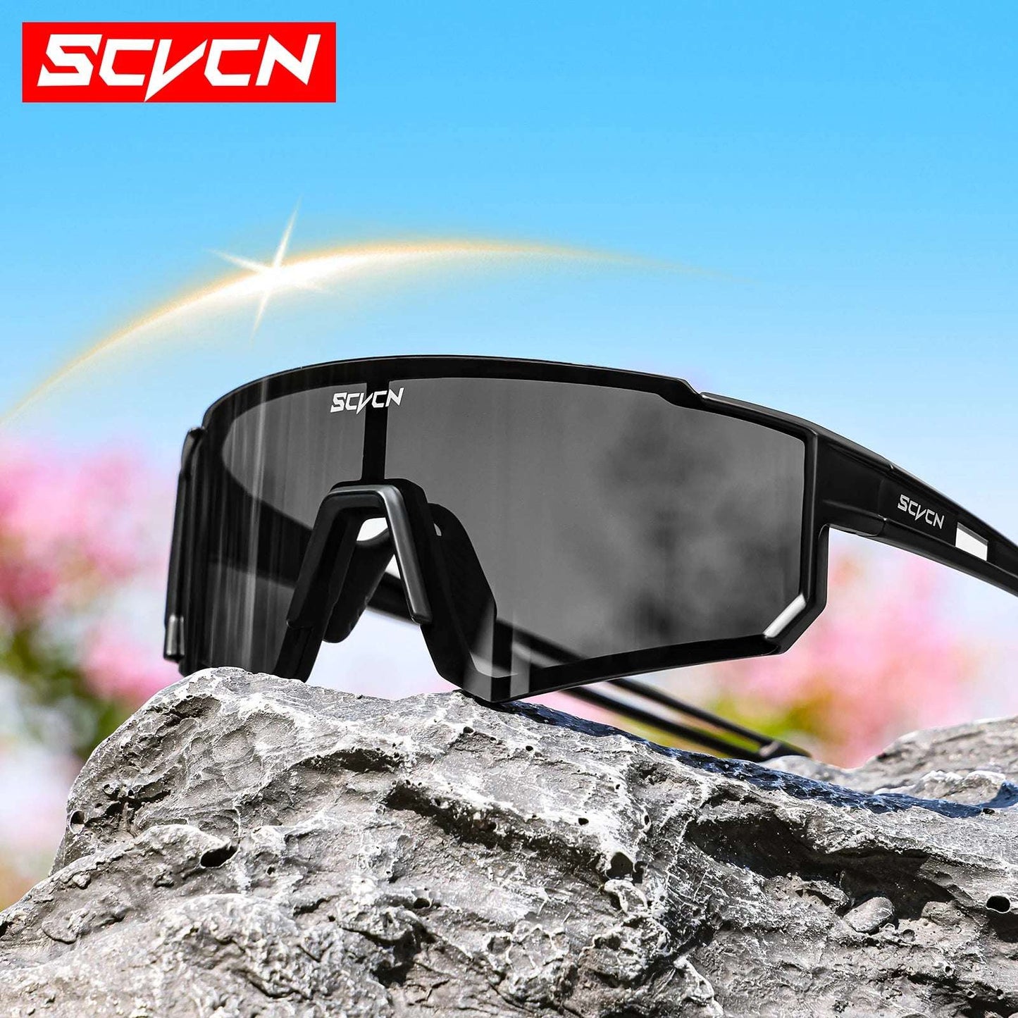 SCVCN UV400 Cycling Glasses for Men MTB Sunglasses Mountain Bike Bicycle Eyewear Women Sports Goggles Road Speed Skating