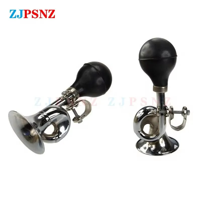 Bicycle Horn Safe Bell Ring Handlebar Non-Electronic Trumpet Cycling Loud Bells Alloy Retro Trumpet Air Honking Bike Accessories