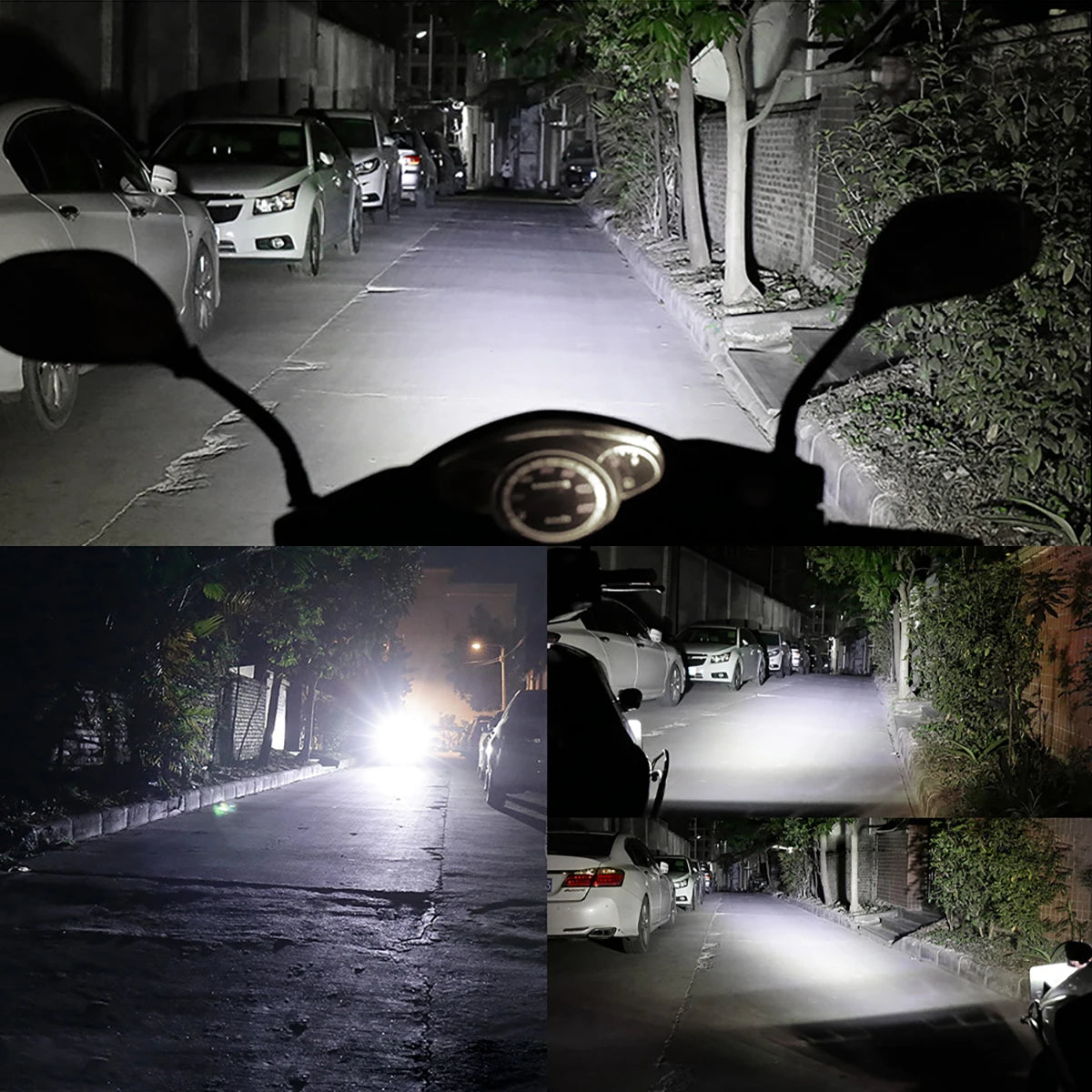 2PCS 6 LED Motorcycle Headlight Brightness Auxiliary Spotlights Scooters Waterproof Modified Light Bulbs Scooters Motor Headlamp
