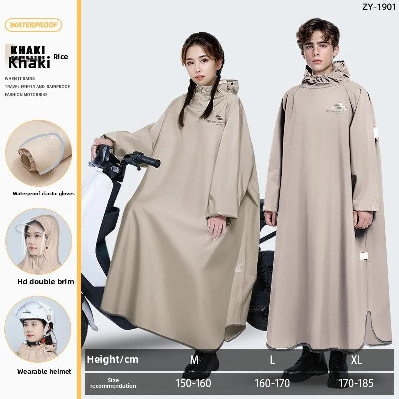 Women's Raincoat Riding Bike Full-body Rainproof Men's Adult One-piece Thick Electric Car Oxford Cloth Motorcycle Rain Poncho