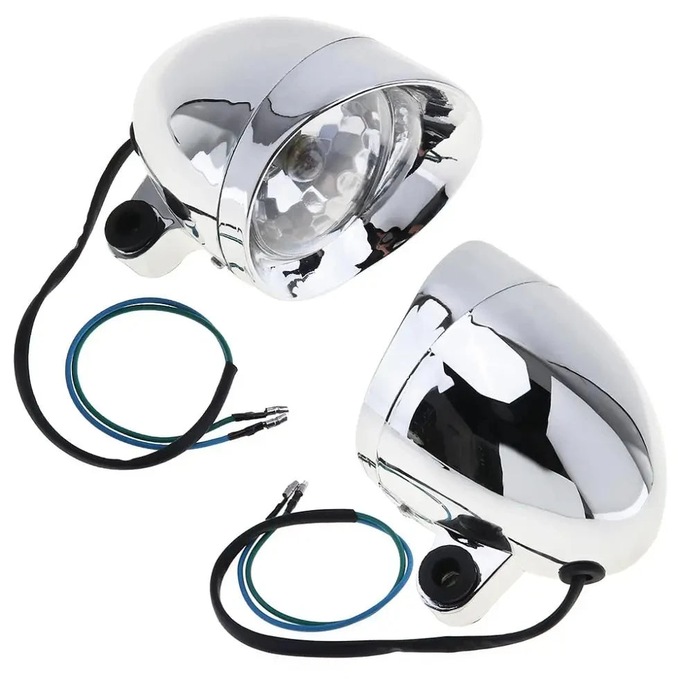2pcs 10W Universal Motorcycle Headlights Motorbike Retro Bullet Fog Light Auxiliary Light Motorcycle Accessories