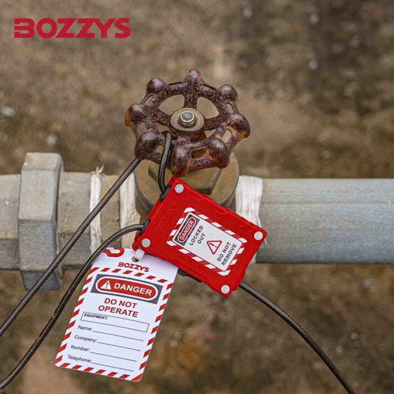 BOZZYS Industrial Adjustable Cable lockout Padlock Safety padlock with 4MM Diameter Cable