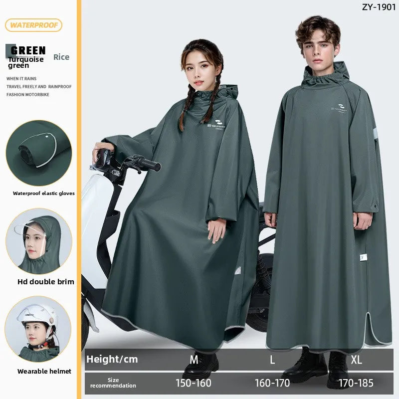 Women's Raincoat Riding Bike Full-body Rainproof Men's Adult One-piece Thick Electric Car Oxford Cloth Motorcycle Rain Poncho