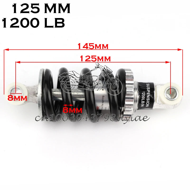 100MM 125MM 150MM 180MM 190MM 200MM Rear Suspension Shock for 47cc 49CC Super Minimoto ATV Quad electric scooter Pocket Bike 125mm-1200LB
