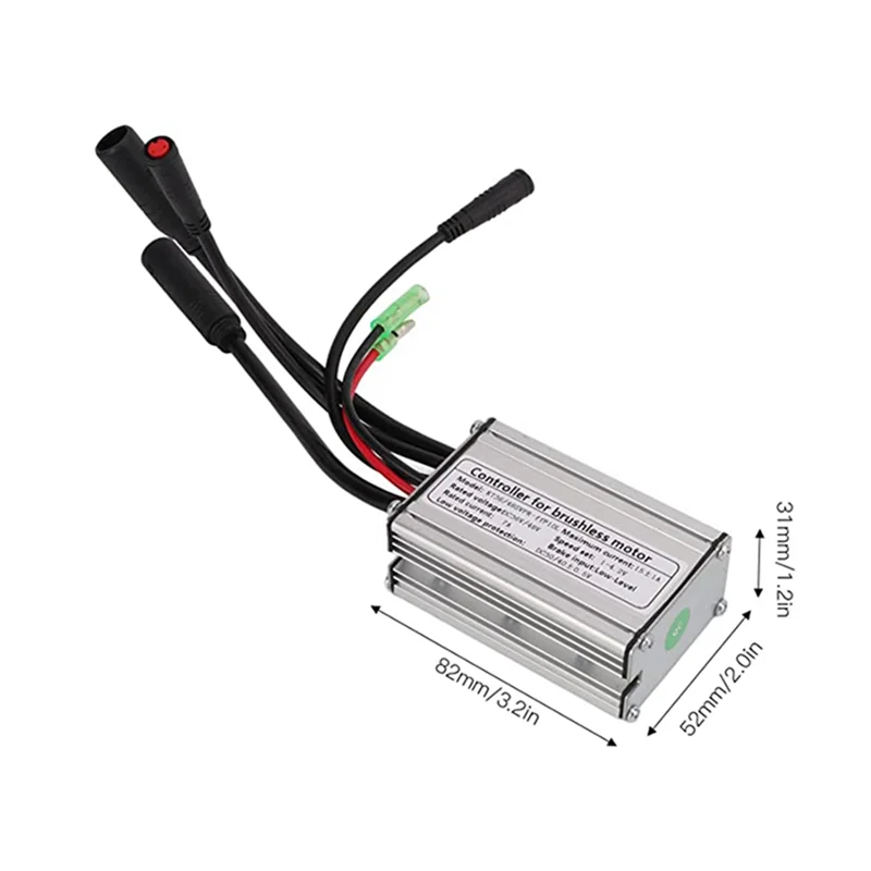 E-Bike Controller 36V / 48V 9 Tubes 15A Waterproof Connector Controller for 36V / 48V 250W Brushless Motor