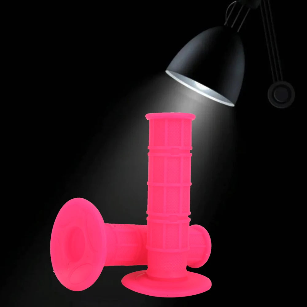 Full Waffle Grips Handlebar Handle Bar Rubber Grips For MX Motocross Jet Ski PWC Off Road ATV ATC Moped Dirt Pit Bike pink