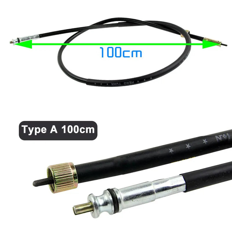Motorcycle Speedometer Cable Mileage Line 90/95/100/110cm for Chinese Scooter Moped GY6 Type A 100cm