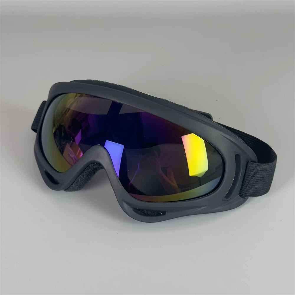 Windproof Mask Goggle HD Motorcycle Outdoor Sport Glasses Eyewear Riding Motocross Summer UV Protection Sunglasses X400-Colourful