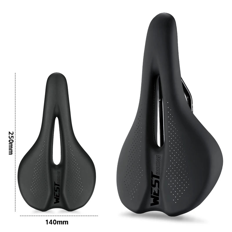 WEST BIKING Road Bicycle Seat 140mm Short Nose Saddle Racing Bike Lightweight Eco-Friendly PU Leather Foam Comfortable Saddle