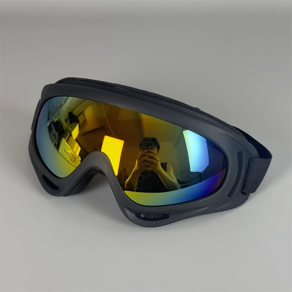 Windproof Mask Goggle HD Motorcycle Outdoor Sport Glasses Eyewear Riding Motocross Summer UV Protection Sunglasses X400-RED
