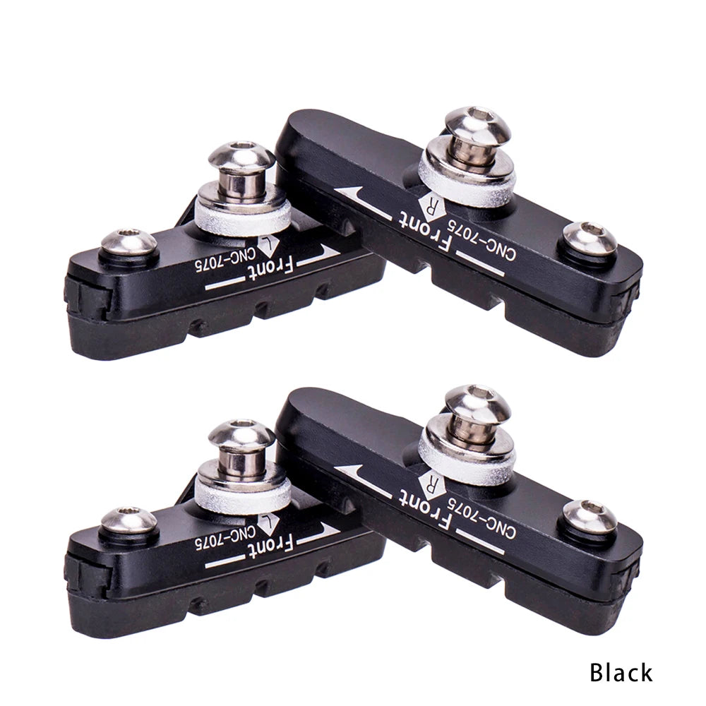 ZTTO Road Bike Brake Shoes C Caliper Hoof Replaceable Rubber Pads CNC Shell Block For Aluminum Alloy Rims Friction Wheel Brake Black 2 Pairs