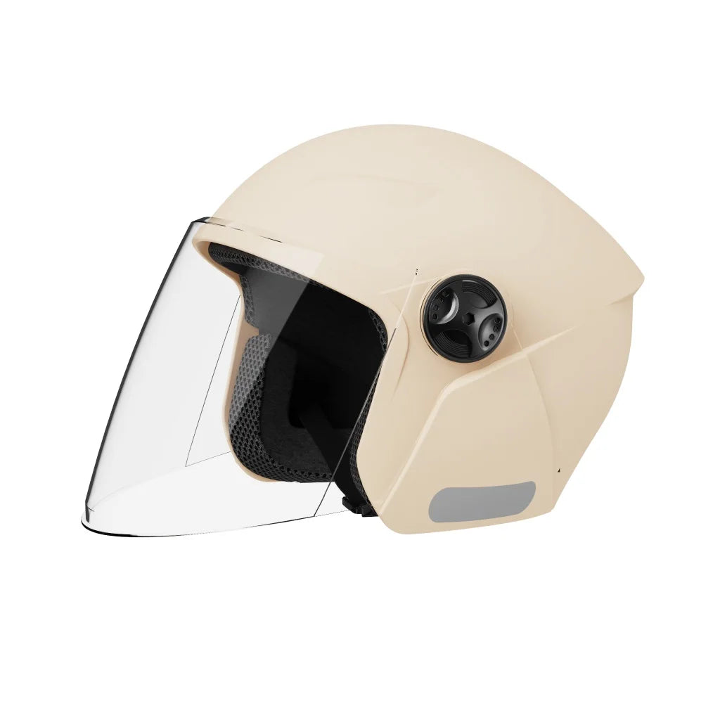 High Quality 3/4 Open Face Motorcycle Helmet ABS Waterproof Adult Head Protection Khaki