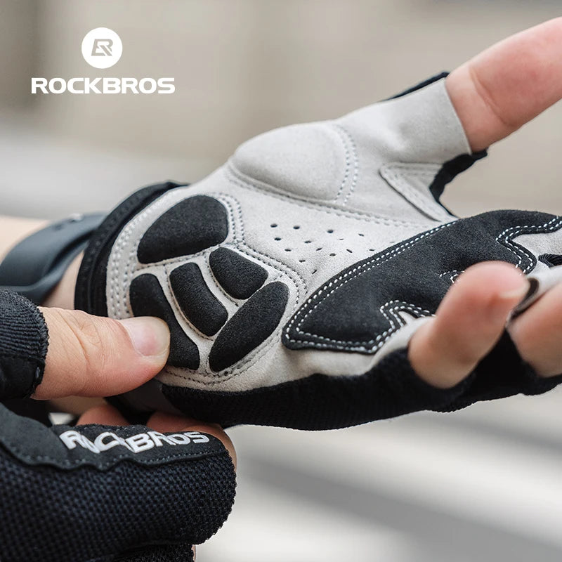 ROCKBROS Half Finger Bike Gloves MTB Road Spring Summer Breathable Shorts Bicycle Gloves Men Women Gel Padded Cycling Gloves