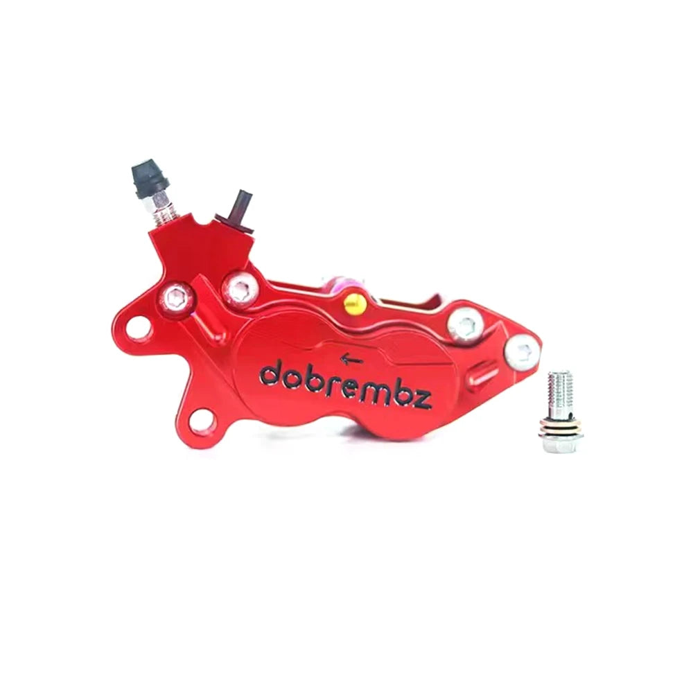 Universal Motorcycle Brake Caliper Axial Brake Pump 4Piston 40mm Mounting For Honda Kawasaki Yamaha RSZ M3 NIU Scooter Dirt Bike Red left
