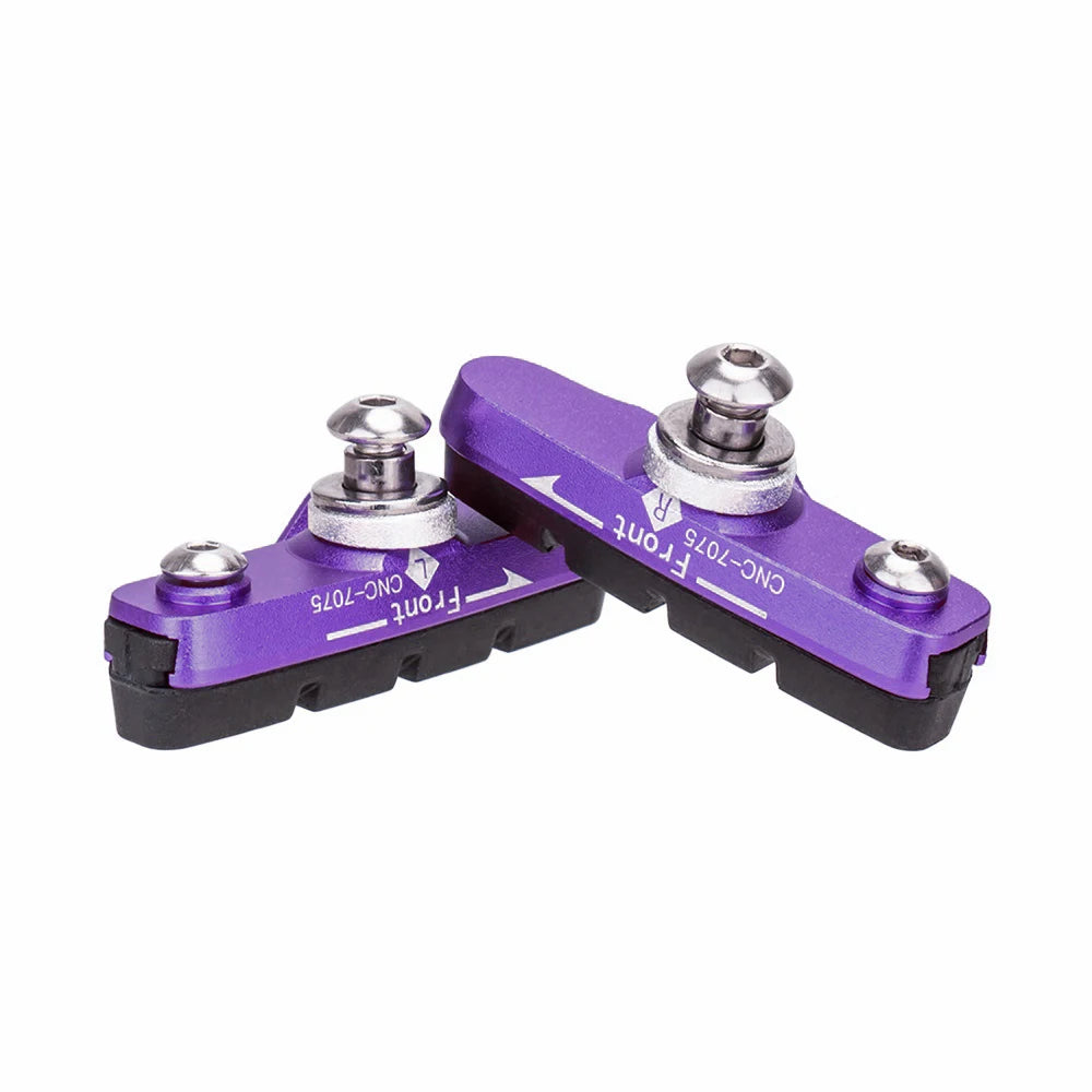ZTTO Road Bike Brake Shoes C Caliper Hoof Replaceable Rubber Pads CNC Shell Block For Aluminum Alloy Rims Friction Wheel Brake Purple 1 Pair