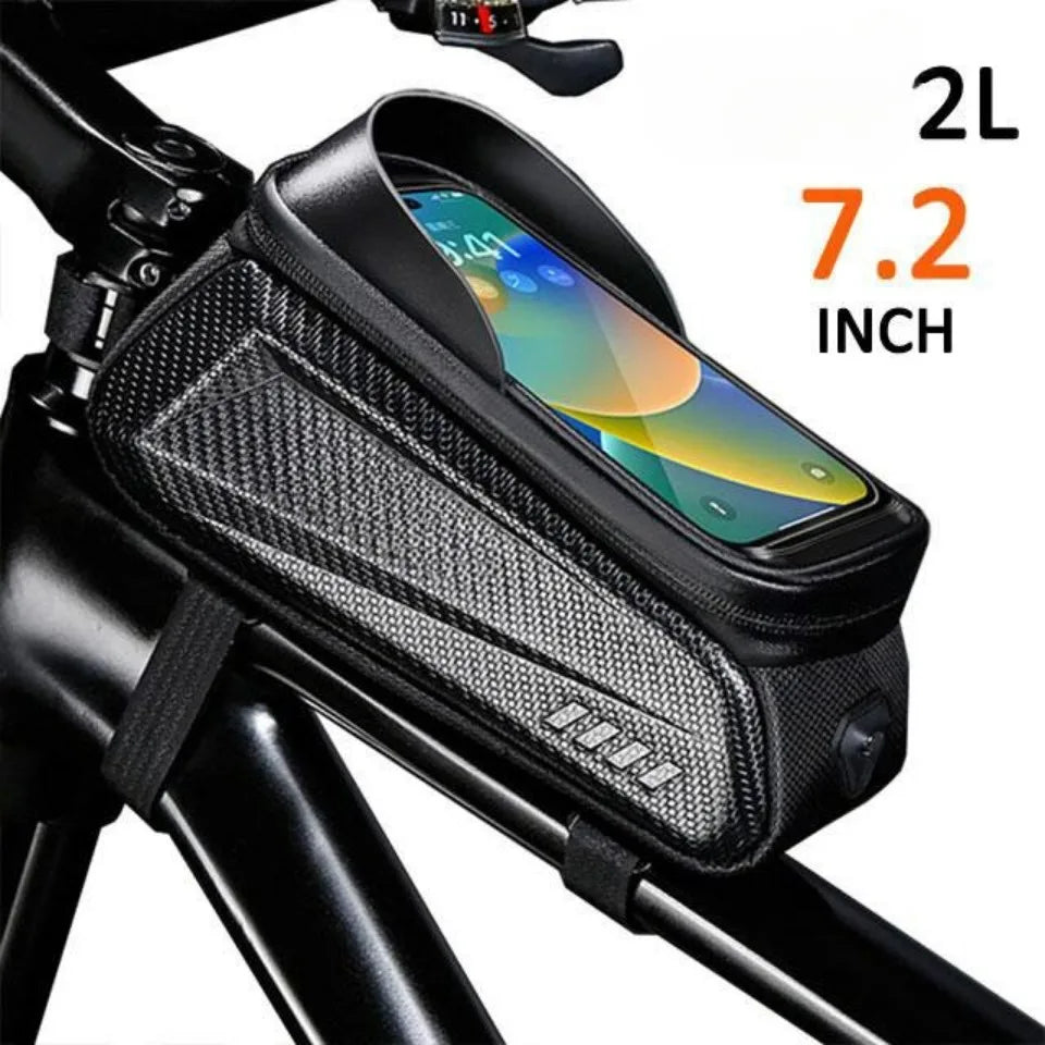 Bike Bag 2L Frame Front Tube Cycling Bag Bicycle Waterproof Phone Case Holder 7.2Inches Touchscreen Bag Accessorie