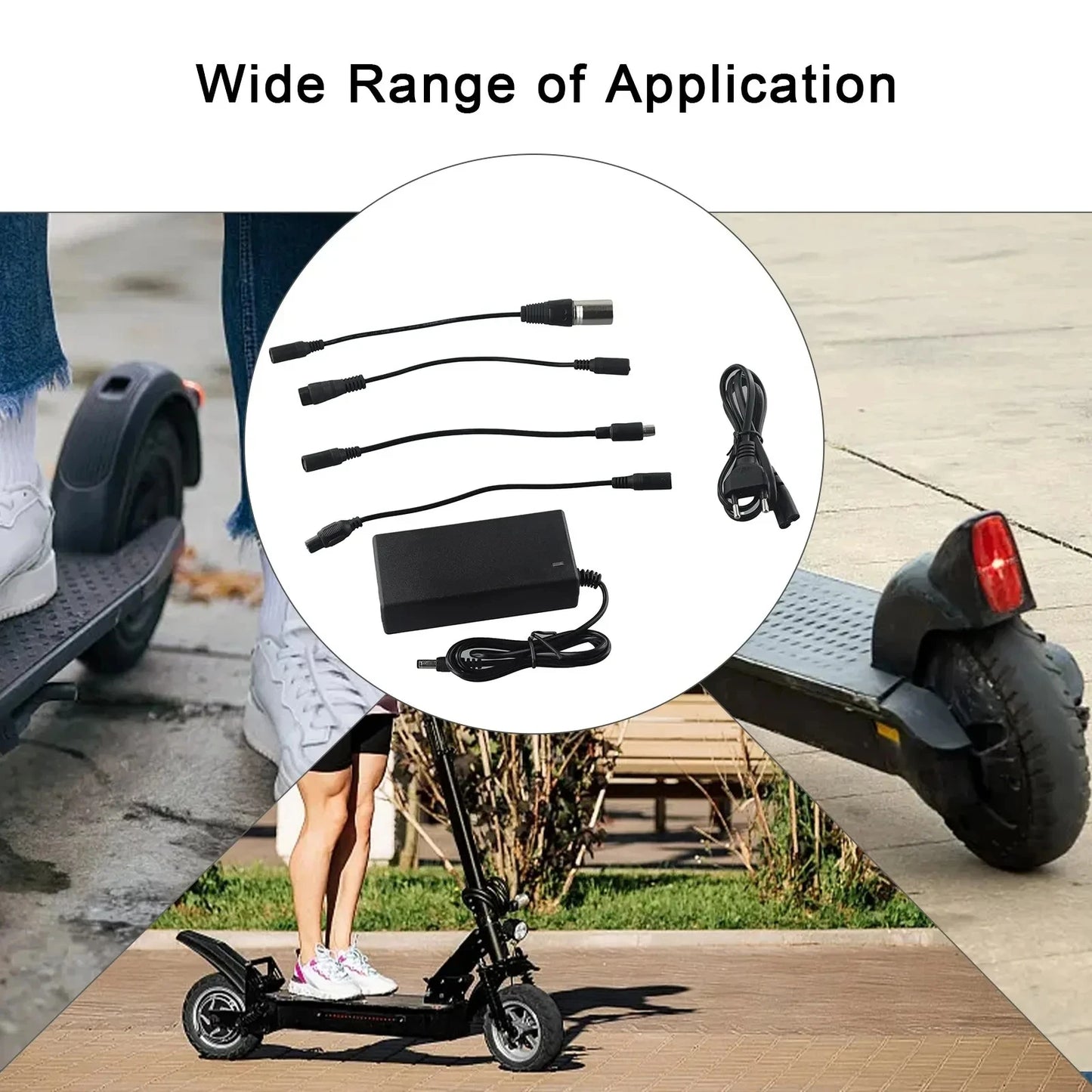 Brand New Power Adapter AC 100-240V Black DC 42V 2A Electric Scooter Accessories US/ EU/ UK Plug For 24-36v Lithium Battery
