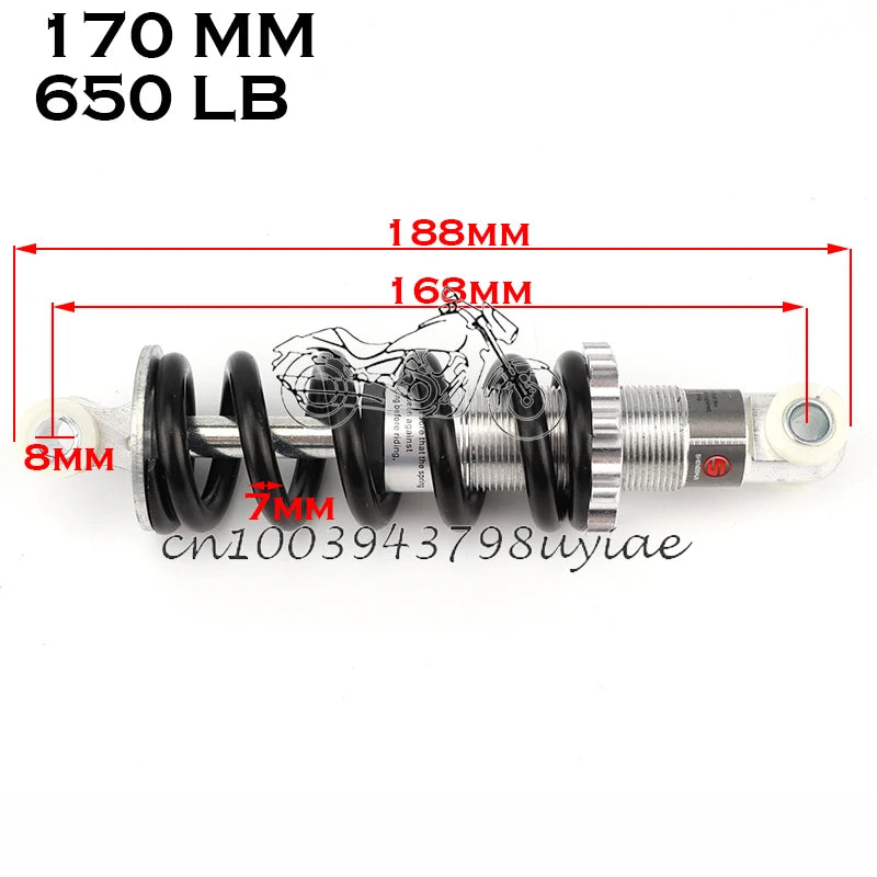 100MM 125MM 150MM 180MM 190MM 200MM Rear Suspension Shock for 47cc 49CC Super Minimoto ATV Quad electric scooter Pocket Bike 170mm-650LB