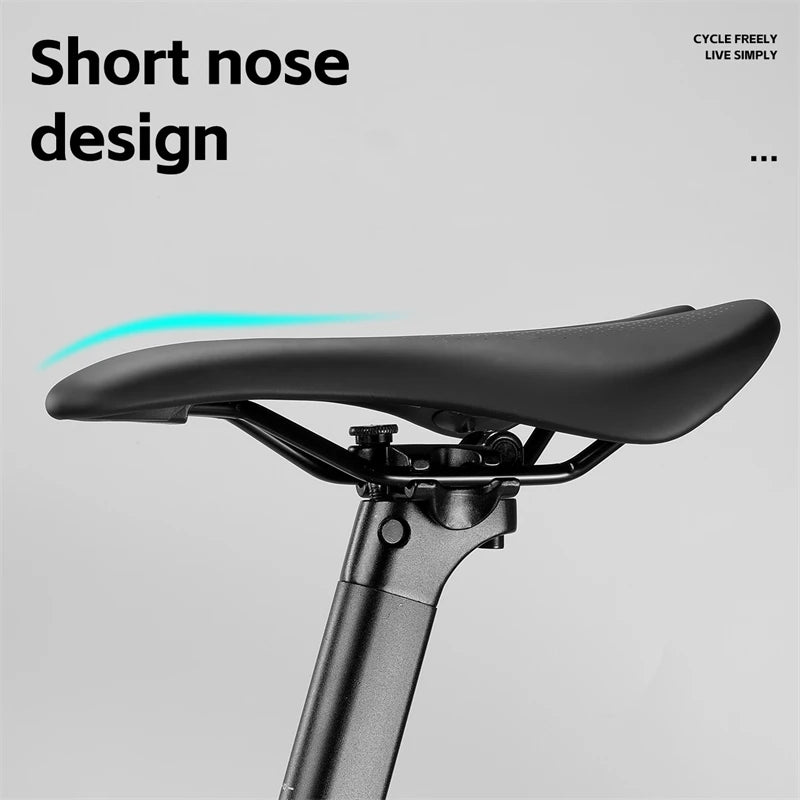 WEST BIKING Road Bicycle Seat 140mm Short Nose Saddle Racing Bike Lightweight Eco-Friendly PU Leather Foam Comfortable Saddle