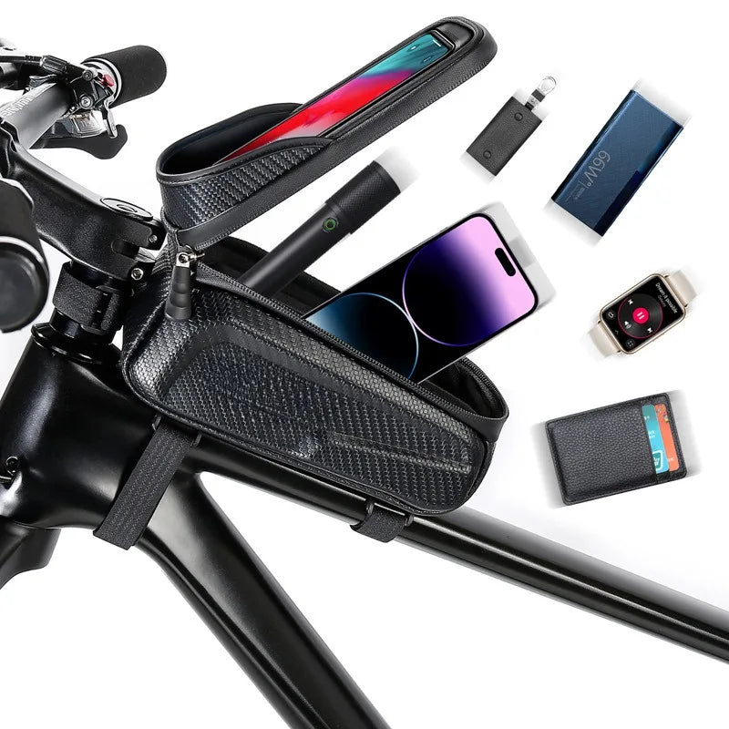 Bike Bag 2L Frame Front Tube Cycling Bag Bicycle Waterproof Phone Case Holder 7.2Inches Touchscreen Bag Accessorie