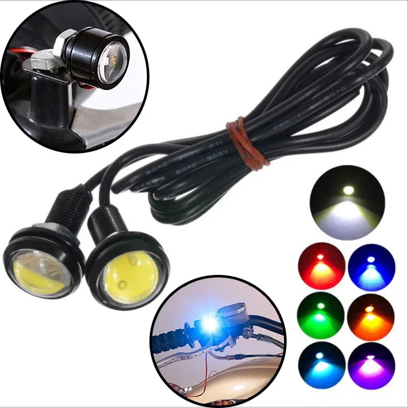 2Pcs Universal Car Motor Eagle Eye DRL Led Daytime Motorcycle Backup Reversing Parking Signal Automobiles Lamps Car Styling 12V