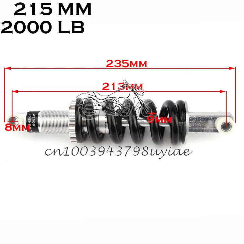 100MM 125MM 150MM 180MM 190MM 200MM Rear Suspension Shock for 47cc 49CC Super Minimoto ATV Quad electric scooter Pocket Bike 215mm-2000LB