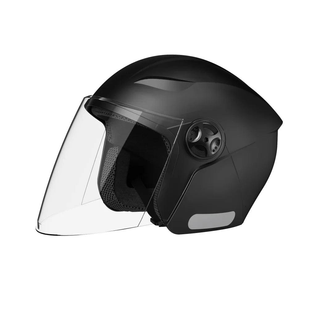 High Quality 3/4 Open Face Motorcycle Helmet ABS Waterproof Adult Head Protection black