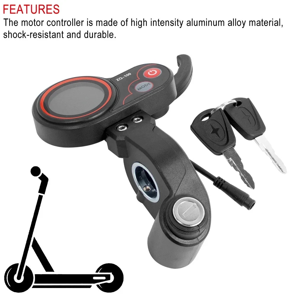 Electric Scooter ZQ-100 Mileage Meter 6 Pin Dashboard Throttle For LED Display Instrument With Key Speed Adjustable Accessories